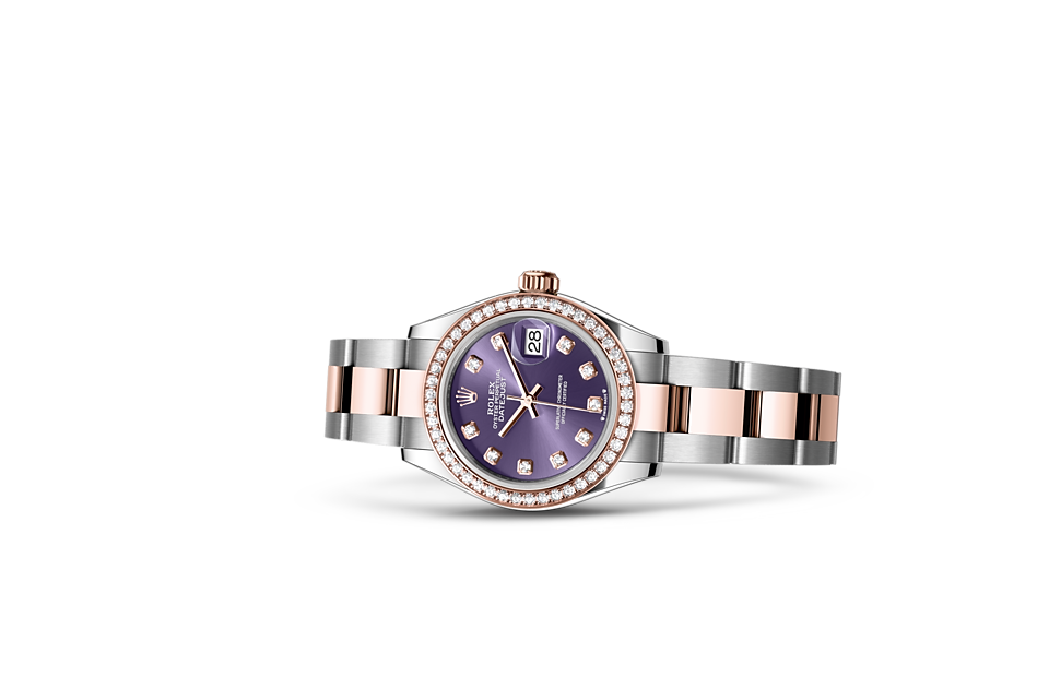 Rolex Lady-Datejust Oyster 28 mm Oystersteel Or Everose et diamants M279381RBR-0016 – Image 2