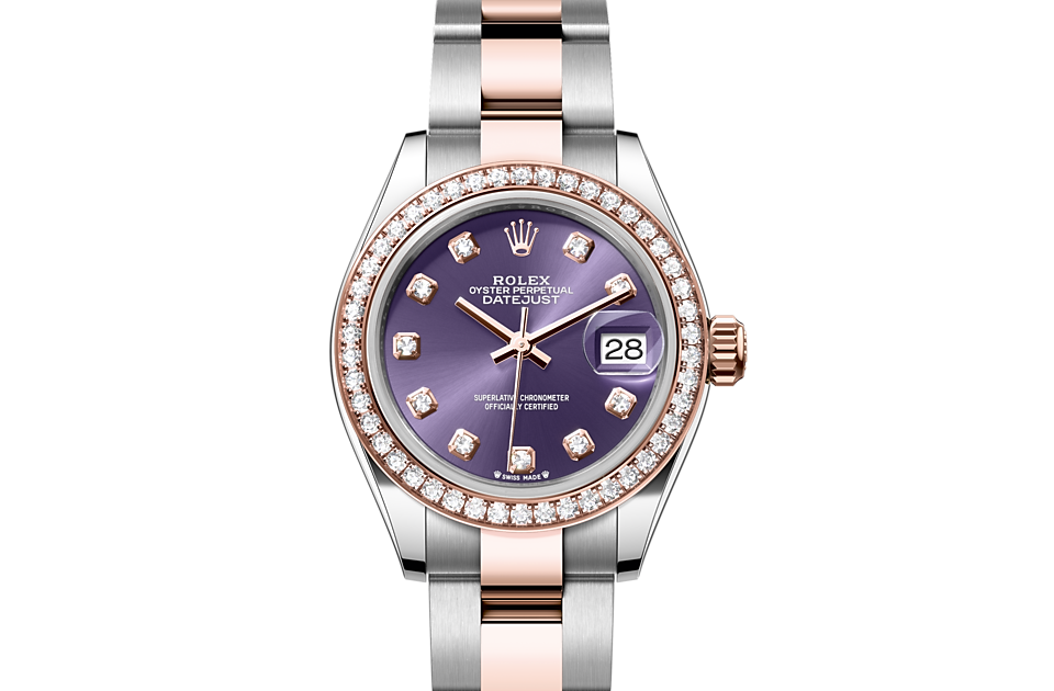 Rolex Lady-Datejust Oyster 28 mm Oystersteel Or Everose et diamants M279381RBR-0016