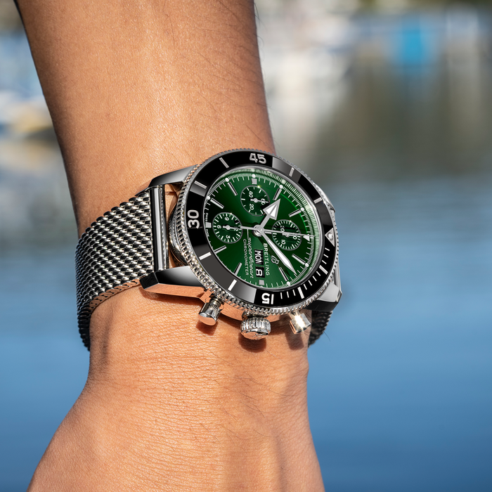 Breitling Superocean Heritage Chronographe 44 Acier inoxydable Vert A13313121L1A1 – Image 5