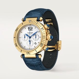 Cartier Montre Pasha de Cartier 41 mm chronographe mouvement automatique or jaune 18K bracelets cuir interchangeables